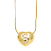 Wholesale Jewelry Simple Style Inlaid Zircon Heart Pendant Necklace Copper Electroplating