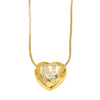 Wholesale Jewelry Simple Style Inlaid Zircon Heart Pendant Necklace Copper Electroplating