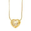 Wholesale Jewelry Simple Style Inlaid Zircon Heart Pendant Necklace Copper Electroplating