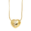 Wholesale Jewelry Simple Style Inlaid Zircon Heart Pendant Necklace Copper Electroplating