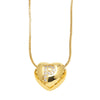 Wholesale Jewelry Simple Style Inlaid Zircon Heart Pendant Necklace Copper Electroplating