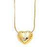 Wholesale Jewelry Simple Style Inlaid Zircon Heart Pendant Necklace Copper Electroplating