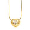 Wholesale Jewelry Simple Style Inlaid Zircon Heart Pendant Necklace Copper Electroplating
