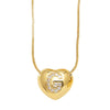 Wholesale Jewelry Simple Style Inlaid Zircon Heart Pendant Necklace Copper Electroplating