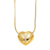 Wholesale Jewelry Simple Style Inlaid Zircon Heart Pendant Necklace Copper Electroplating