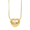 Wholesale Jewelry Simple Style Inlaid Zircon Heart Pendant Necklace Copper Electroplating