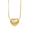 Wholesale Jewelry Simple Style Inlaid Zircon Heart Pendant Necklace Copper Electroplating