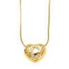 Wholesale Jewelry Simple Style Inlaid Zircon Heart Pendant Necklace Copper Electroplating