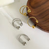 Wholesale Jewelry Simple Style Korean Style Round Solid Color 316 Stainless Steel  18K Gold Plated Irregular Open Rings