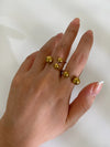 Wholesale Jewelry Simple Style Korean Style Round Solid Color 316 Stainless Steel  18K Gold Plated Irregular Open Rings