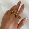 Wholesale Jewelry Simple Style Korean Style Round Solid Color 316 Stainless Steel  18K Gold Plated Irregular Open Rings