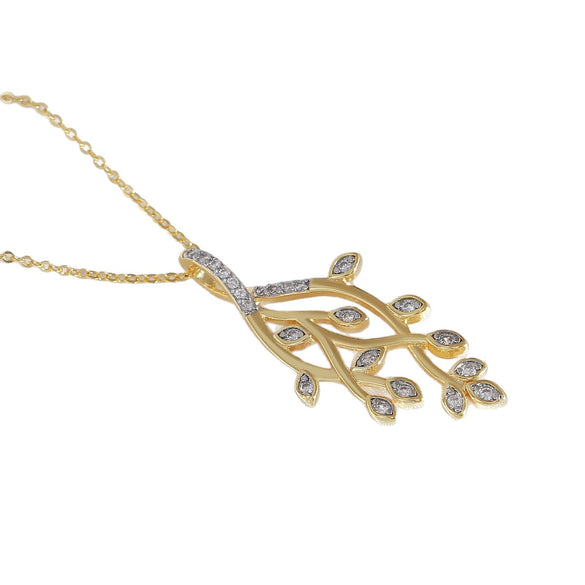 Wholesale Jewelry Simple Style Leaf Copper Electroplated Ochain Pendant Necklace