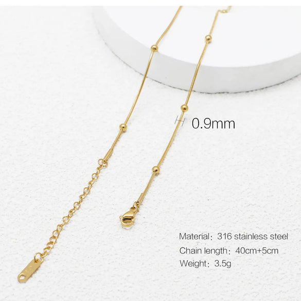 Wholesale Jewelry Simple Style Printing 316 Stainless Steel  Plating Necklace