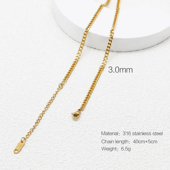 Wholesale Jewelry Simple Style Printing 316 Stainless Steel  Plating Necklace