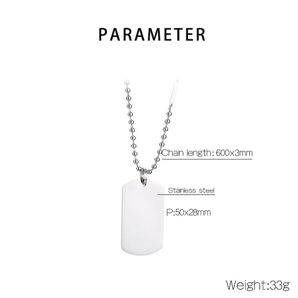 Wholesale Jewelry Simple Style Rectangle 304 Stainless Steel MNE0129-Ball Bead Chain Pendant Necklace