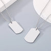 Wholesale Jewelry Simple Style Rectangle 304 Stainless Steel MNE0129-Ball Bead Chain Pendant Necklace