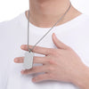 Wholesale Jewelry Simple Style Rectangle 304 Stainless Steel MNE0129-Ball Bead Chain Pendant Necklace