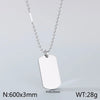 Wholesale Jewelry Simple Style Rectangle 304 Stainless Steel MNE0129-Ball Bead Chain Pendant Necklace