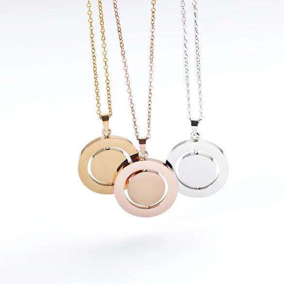 Wholesale Jewelry Simple Style Round 304 Stainless Steel Plating Cable Chain Pendant Necklace Keychain