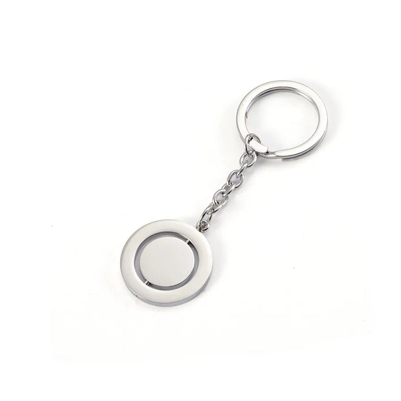 Wholesale Jewelry Simple Style Round 304 Stainless Steel Plating Cable Chain Pendant Necklace Keychain