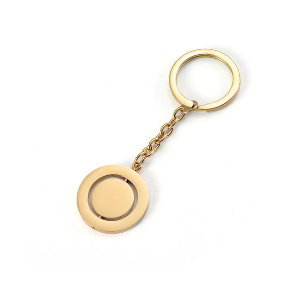 Wholesale Jewelry Simple Style Round 304 Stainless Steel Plating Cable Chain Pendant Necklace Keychain
