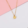 Wholesale Jewelry Simple Style Round Customization Laser Engraving 304 Stainless Steel Plating Pendant Necklace Cable Chain