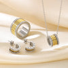 Wholesale Jewelry Simple Style Small Waist 304 Stainless Steel 18K Gold Plated Rings Earrings Necklace