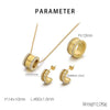 Wholesale Jewelry Simple Style Small Waist 304 Stainless Steel 18K Gold Plated Rings Earrings Necklace