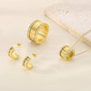 Wholesale Jewelry Simple Style Small Waist 304 Stainless Steel 18K Gold Plated Rings Earrings Necklace