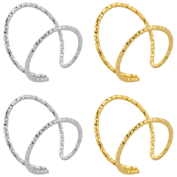 Wholesale Jewelry Simple Style Solid Color 304 Stainless Steel 18K Gold Plated Polishing Open Rings