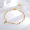 Wholesale Jewelry Simple Style Solid Color Rectangle Copper Anklet