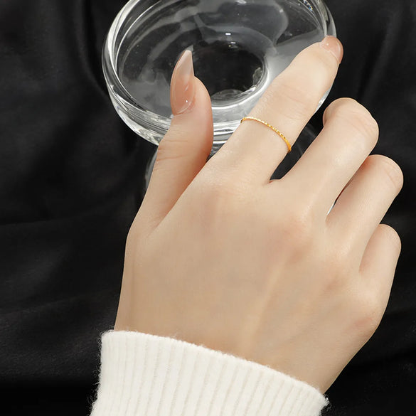 Wholesale Jewelry Simple Style Solid Color Titanium Steel 18K Gold Plated Rings