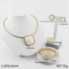 Wholesale Jewelry Simple Style Square 304 Stainless Steel 18K Gold Plated Jewelry Set