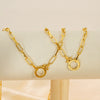 Wholesale Jewelry Simple Style 316L Stainless Steel And 316L Stainless Steel Paper Clip Chain Necklace And Hand Jewelry With Electroplating