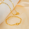 Wholesale Jewelry Simple Style 316L Stainless Steel And 316L Stainless Steel Paper Clip Chain Necklace And Hand Jewelry With Electroplating