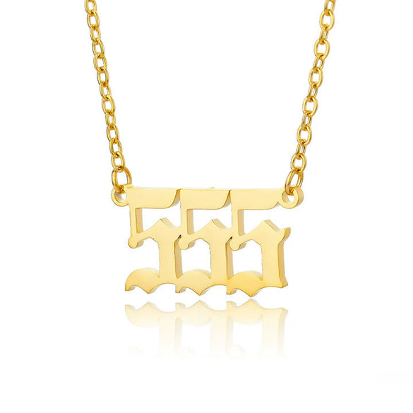Wholesale Jewelry Simple Style Stainless Steel Ochain Necklace With Letters Numbers Text Electroplating