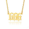 Wholesale Jewelry Simple Style Stainless Steel Ochain Necklace With Letters Numbers Text Electroplating