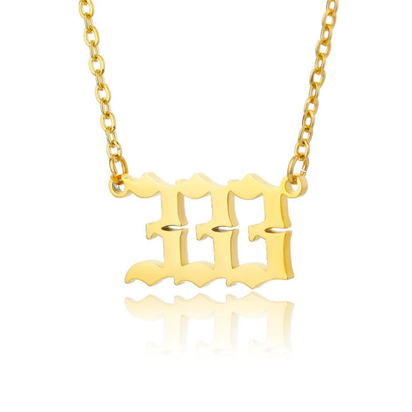 Wholesale Jewelry Simple Style Stainless Steel Ochain Necklace With Letters Numbers Text Electroplating
