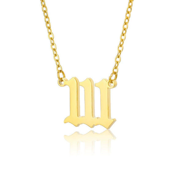Wholesale Jewelry Simple Style Stainless Steel Ochain Necklace With Letters Numbers Text Electroplating