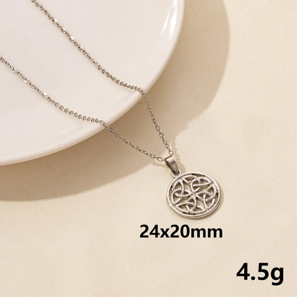 Wholesale Jewelry Simple Style Sun Heart Shape Butterfly 304 Stainless Steel Chain Pendant Necklace