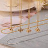 Wholesale Jewelry Simple Style 316L Stainless Steel Blade Chain Fourleaf Clover Inlaid Zircon Pendant Goldplated Necklace With Geometric Pattern