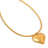 Wholesale Jewelry Simple Style 316L Stainless Steel Gold Plated Heart Pendant Necklace