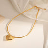 Wholesale Jewelry Simple Style 316L Stainless Steel Gold Plated Heart Pendant Necklace