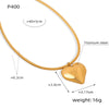 Wholesale Jewelry Simple Style 316L Stainless Steel Gold Plated Heart Pendant Necklace