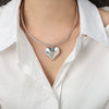 Wholesale Jewelry Simple Style 316L Stainless Steel Gold Plated Heart Pendant Necklace