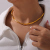 Wholesale Jewelry Simple Style 316L Stainless Steel Gold Plated Necklace Bracelet Set Unisex