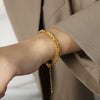 Wholesale Jewelry Simple Style 316L Stainless Steel Gold Plated Necklace Bracelet Set Unisex