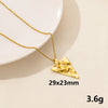 Wholesale Jewelry Simple Style Triangle Round Oval 304 Stainless Steel Chain Pendant Necklace