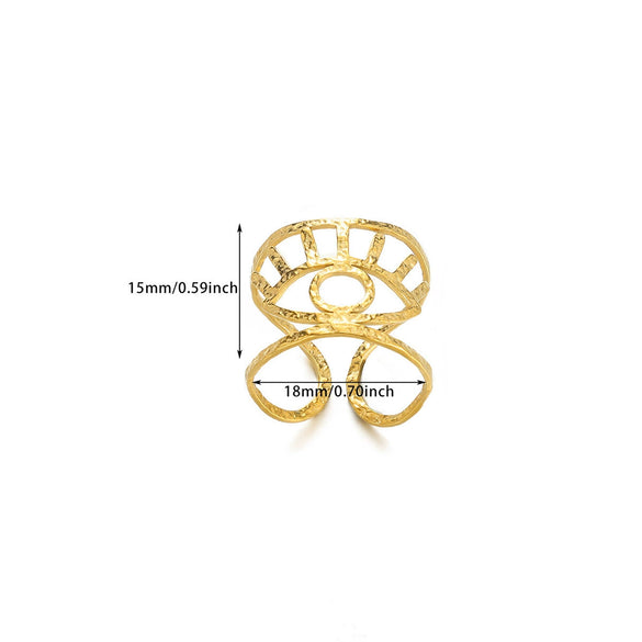 Wholesale Jewelry Simple Titanium Steel Asymmetrical Geometric Ring 18K Goldplated