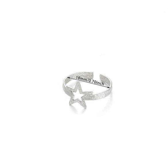 Wholesale Jewelry Simple Titanium Steel Asymmetrical Geometric Ring 18K Goldplated